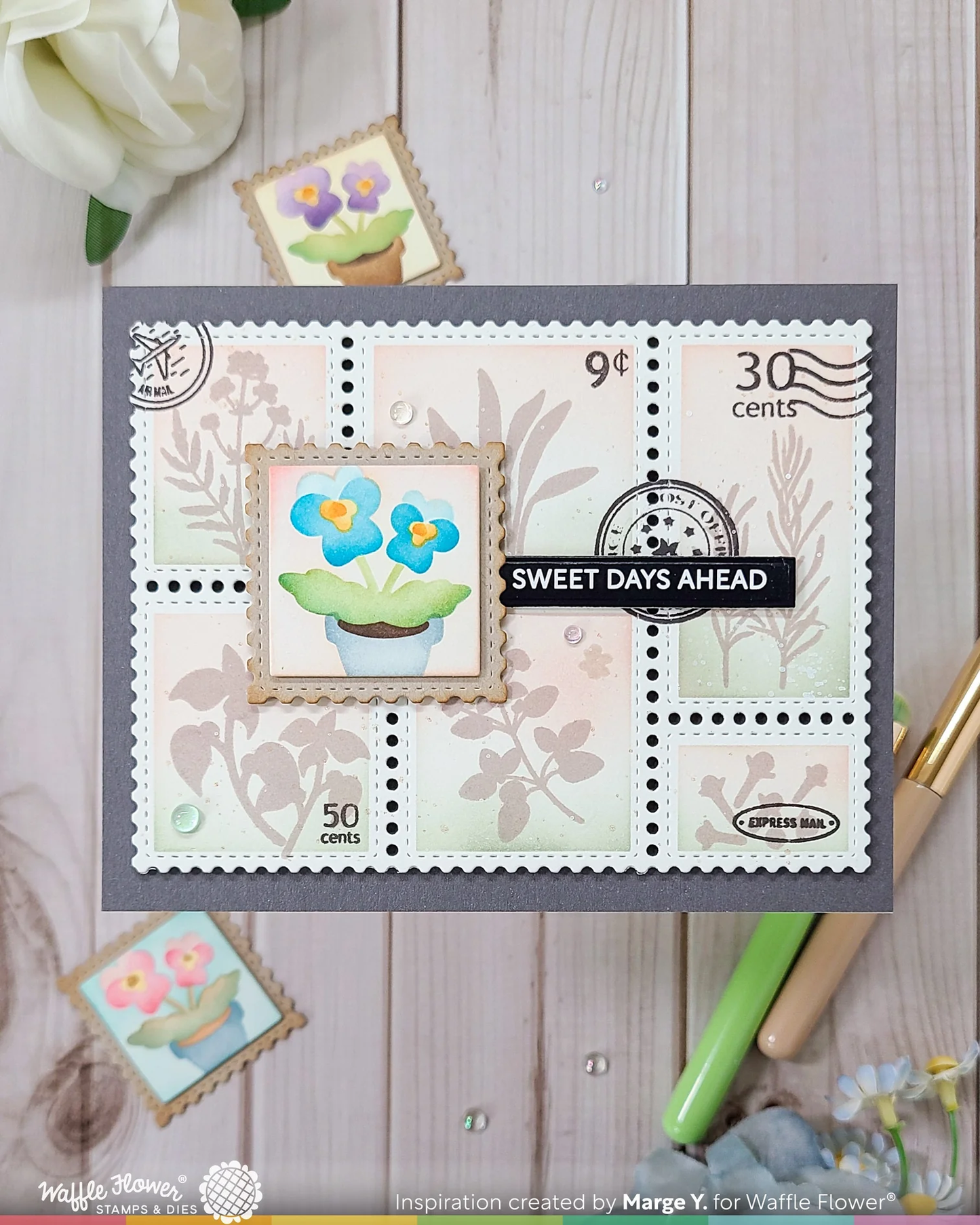 Waffle Flower - Postage Collage - Herb Silhouettes Stamp Set
