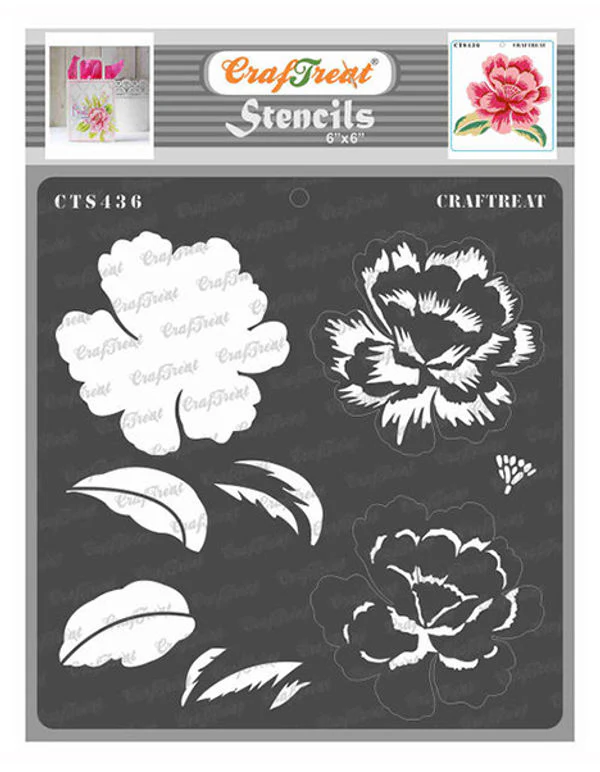 CrafTreat - Layered Peony Stencil