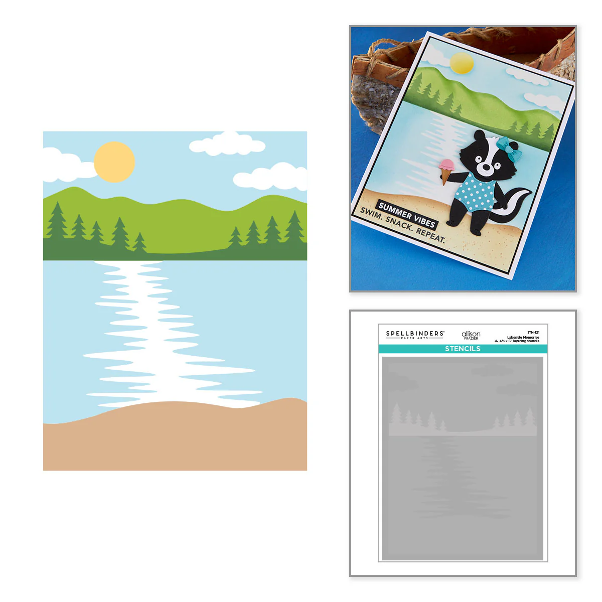Spellbinders - Lakeside Memories Layered Stencil Set