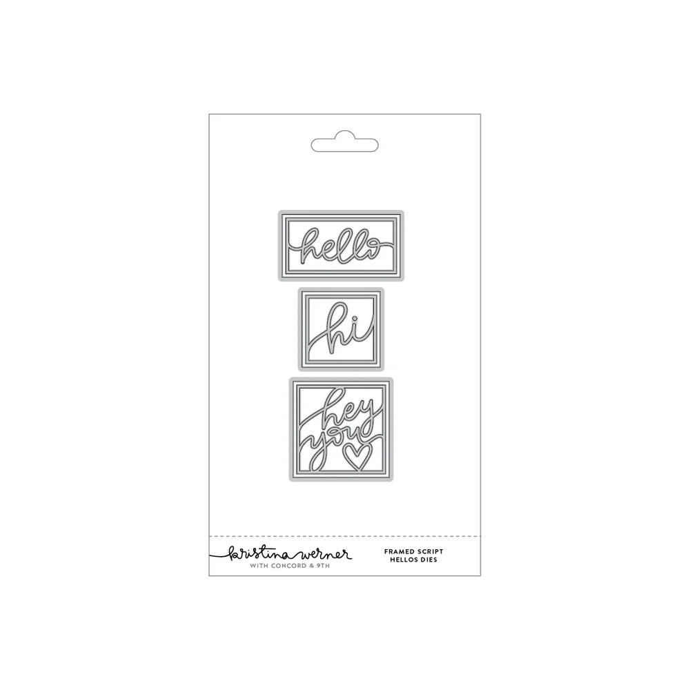 Concord & 9th - Framed Script Hellos Die Set by Kristina Werner