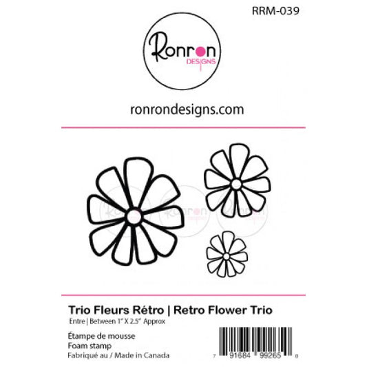 RonRon Designs - Foam Stamp - Retro Flower Trio