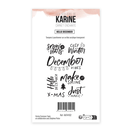 Les Ateliers de Karine - Carnet Enchante - Hello December Stamp Set