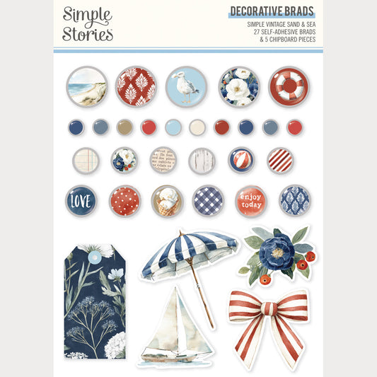 Simple Stories - Simple Vintage Sand & Sea - Decorative Brads