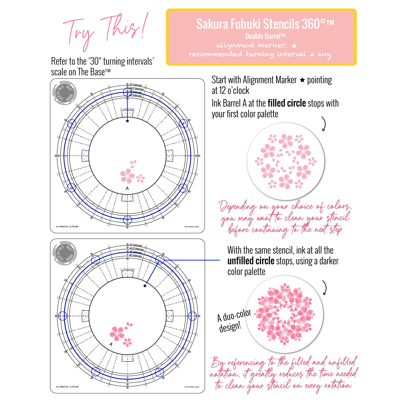 Sunbird Spark - Stencils 360 - Sakura Fubuki Stencil Set