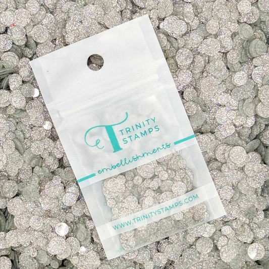 Trinity Stamps - Flat Confetti Embellishment - Holographic Silver Sparkle Spots