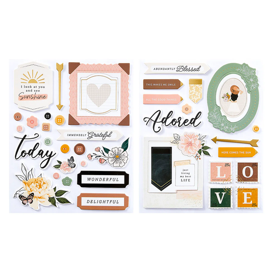 Rosie's Studio - Golden Afternoon - Chipboard Stickers