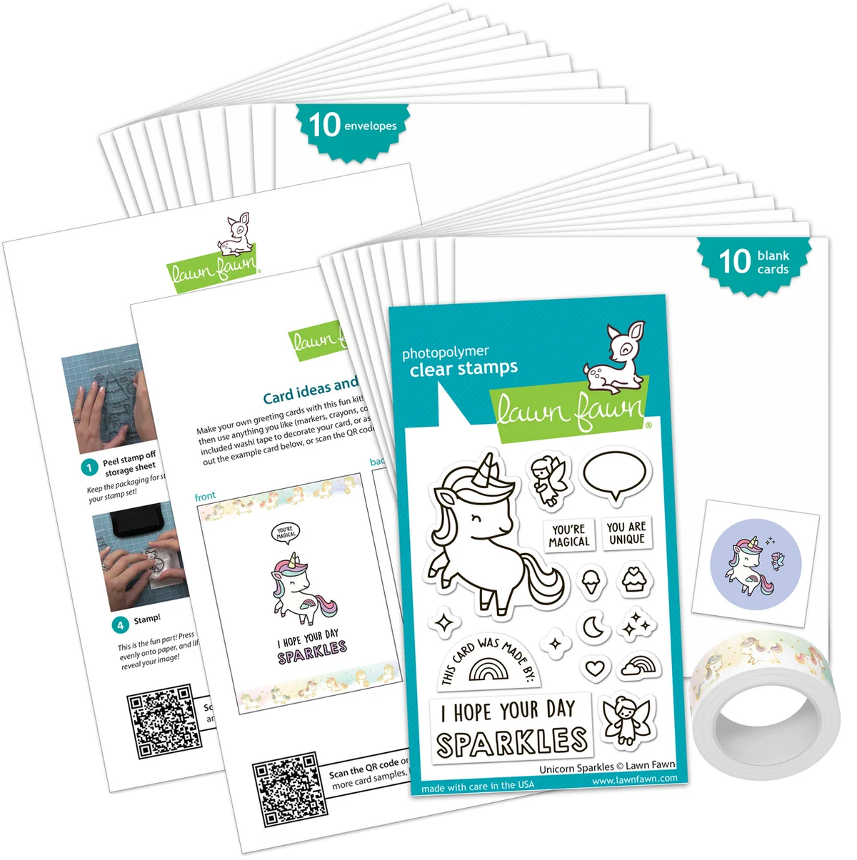 Lawn Fawn - Kids Mini Cardmaking Kit: Unicorn Sparkles
