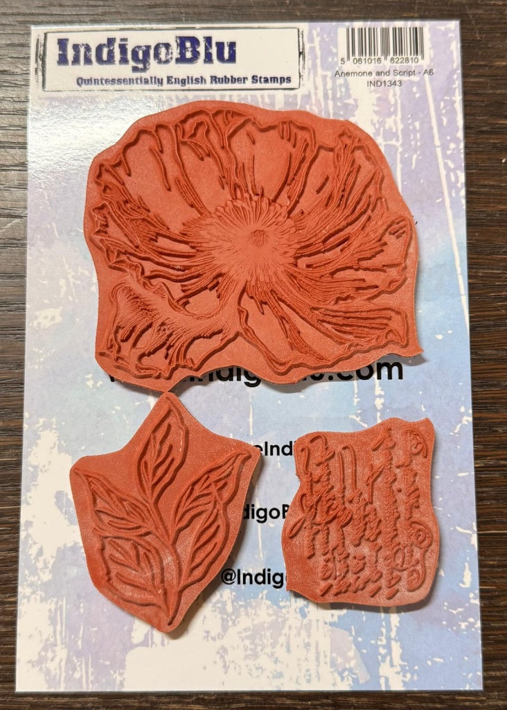 IndigoBlu - Anemone and Script Stamp Set