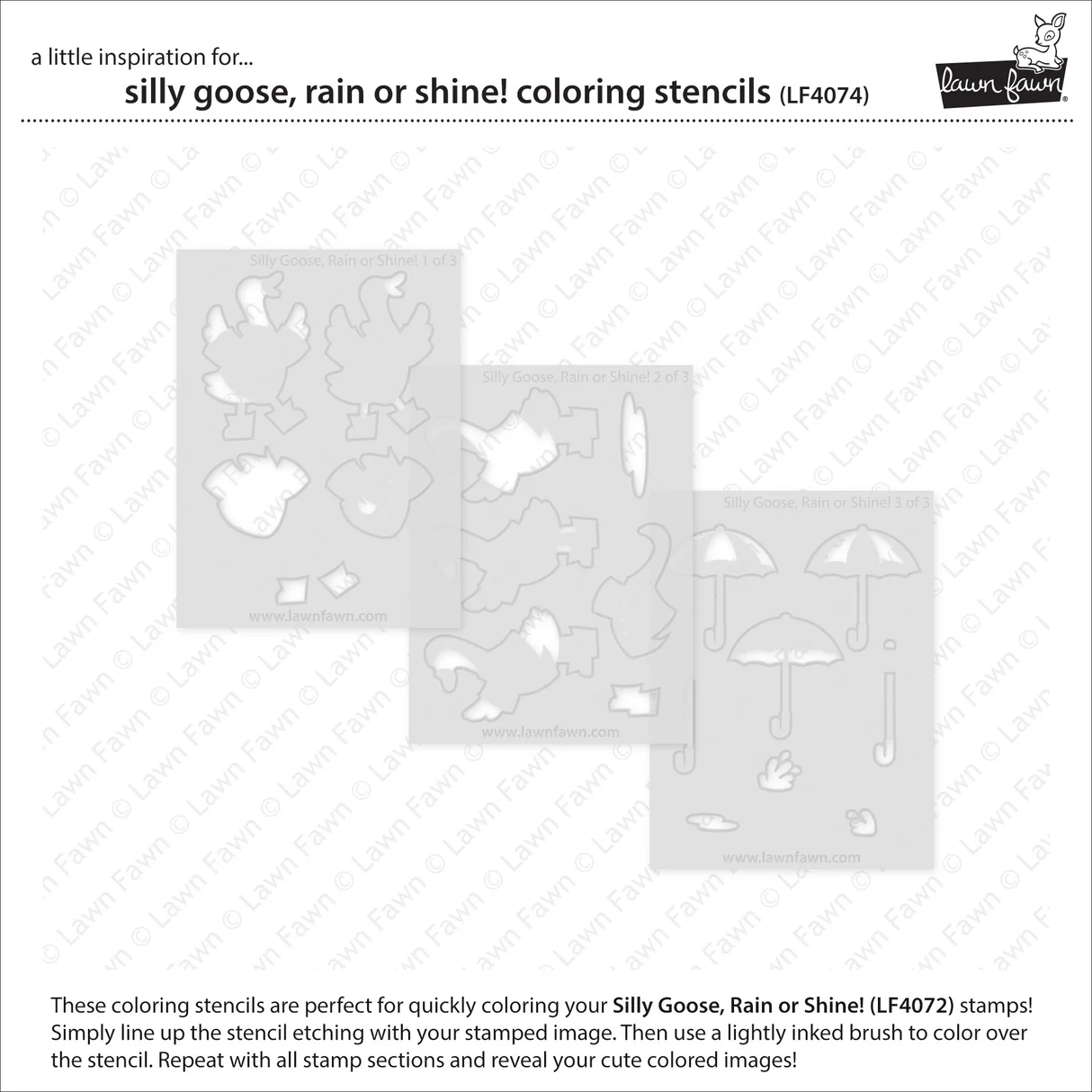 Lawn Fawn - Silly Goose, Rain or Shine! Stamp, Die & Stencil Bundle