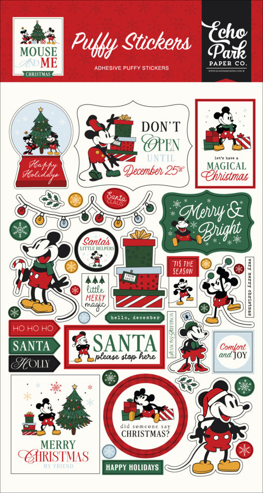 Echo Park - Mouse and Me Christmas - Puffy Stickers