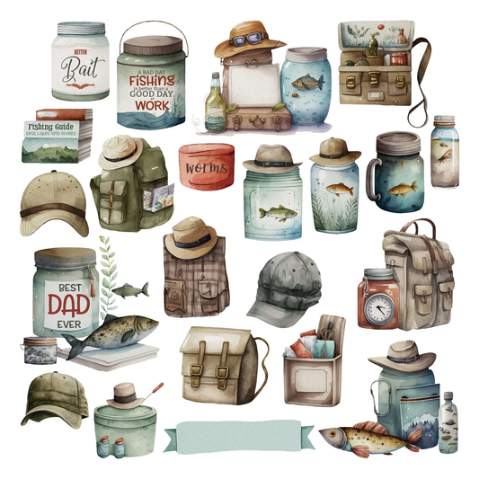 Simply Stated - Dad The Man The Myth The Legend - Fishing Accessories Ephemera