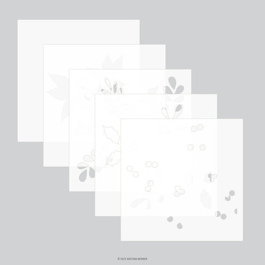 Concord & 9th - Winter Greenery Background Stencil Set by Kristina Werner
