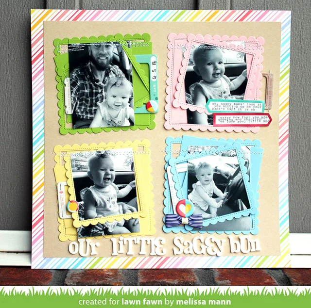 Lawn Fawn - Stitched Scalloped Square Frames Die Set
