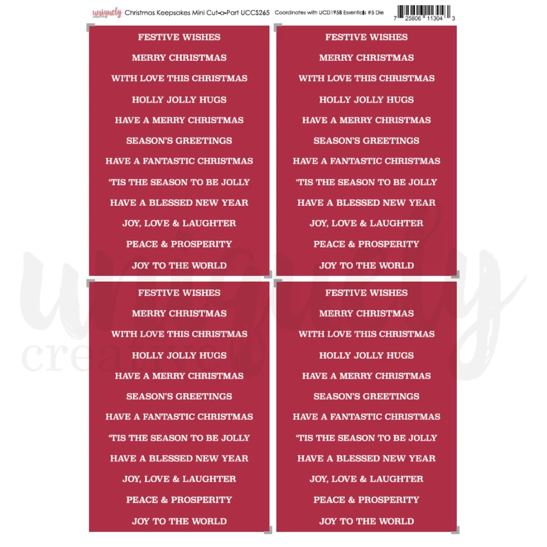 Uniquely Creative - Christmas Keepsake - Mini Cut-a-Part