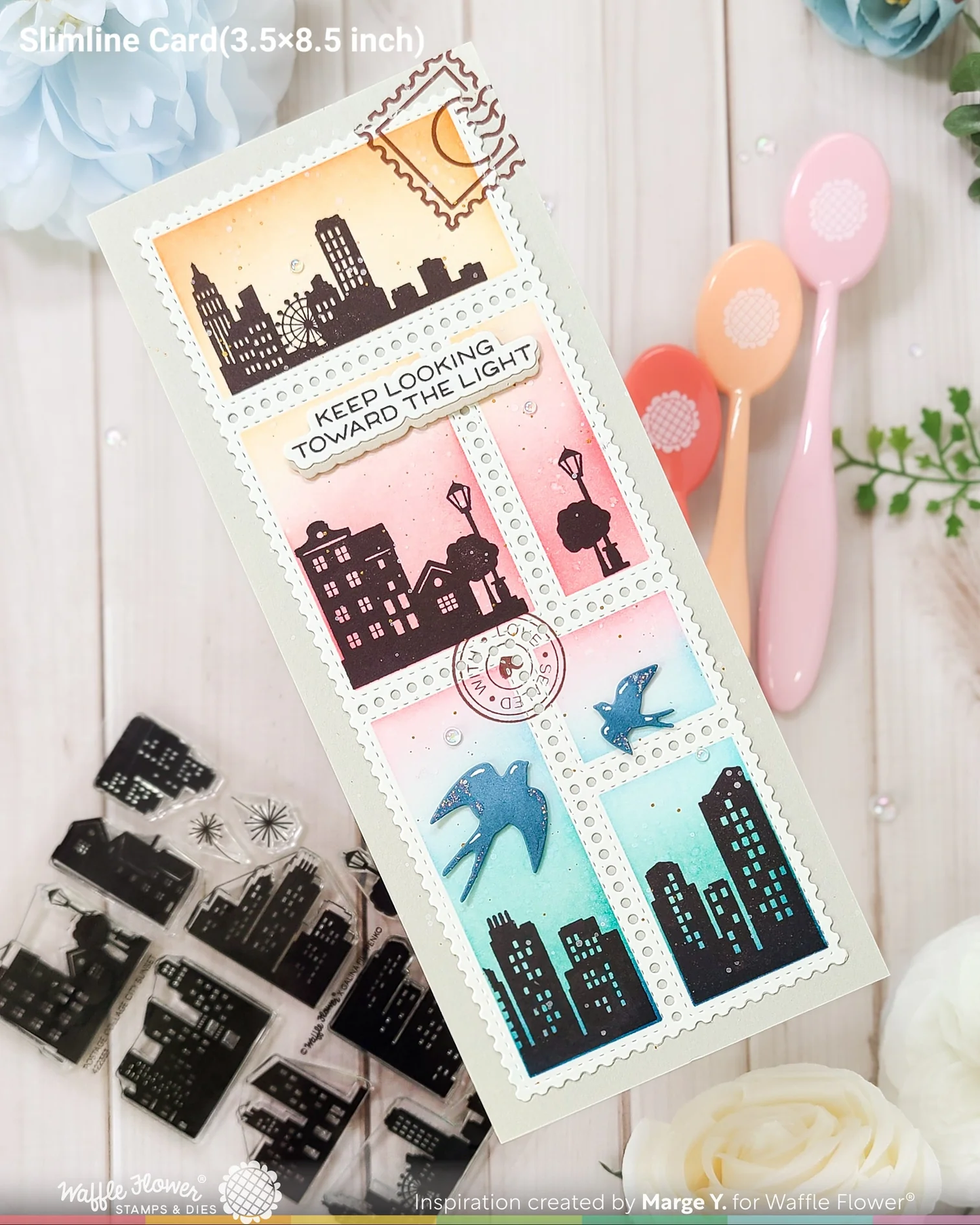 Waffle Flower - Postage Collage - Swallow  Silhouettes Die Set