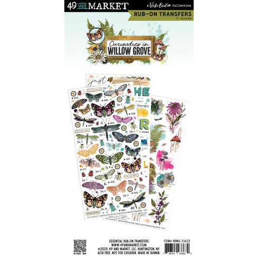 49 and Market - Curiosities In Willow Grove - Essential Rub-On Transfer Set by Vicki Boutin