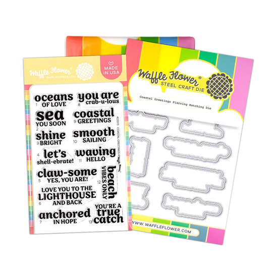 Waffle Flower - Coastal Greetings Stamp & Die Bundle
