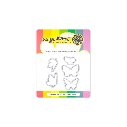 Waffle Flower - Postage Collage - Butterfly Silhouettes Die