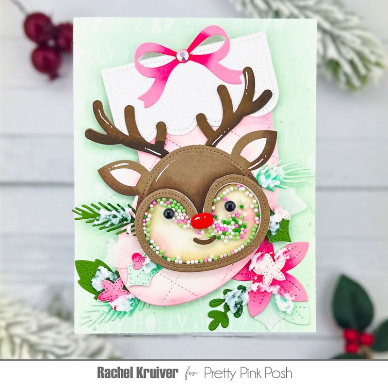 Pretty Pink Posh - Reindeer Face Shaker Die Set