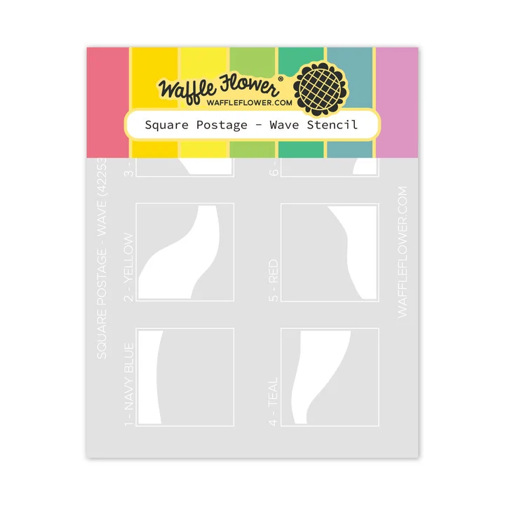 Waffle Flower - Square Postage - Wave Stencil