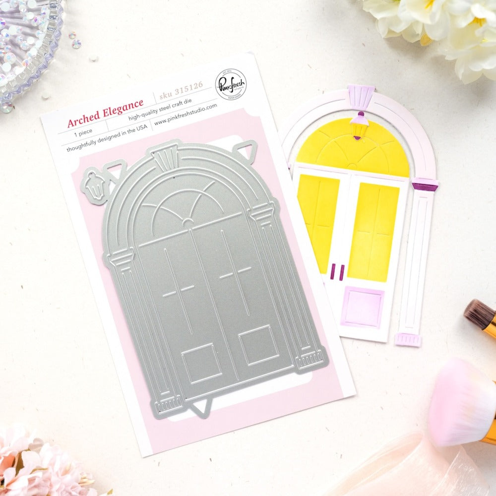Pinkfresh - Arched Elegance Stencil & Die Bundle