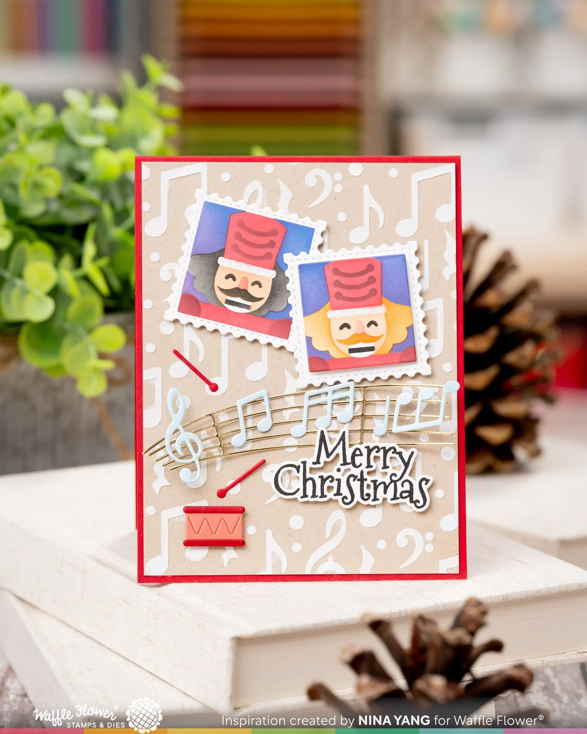 Waffle Flower - Square Postage - Nutcracker Stencil