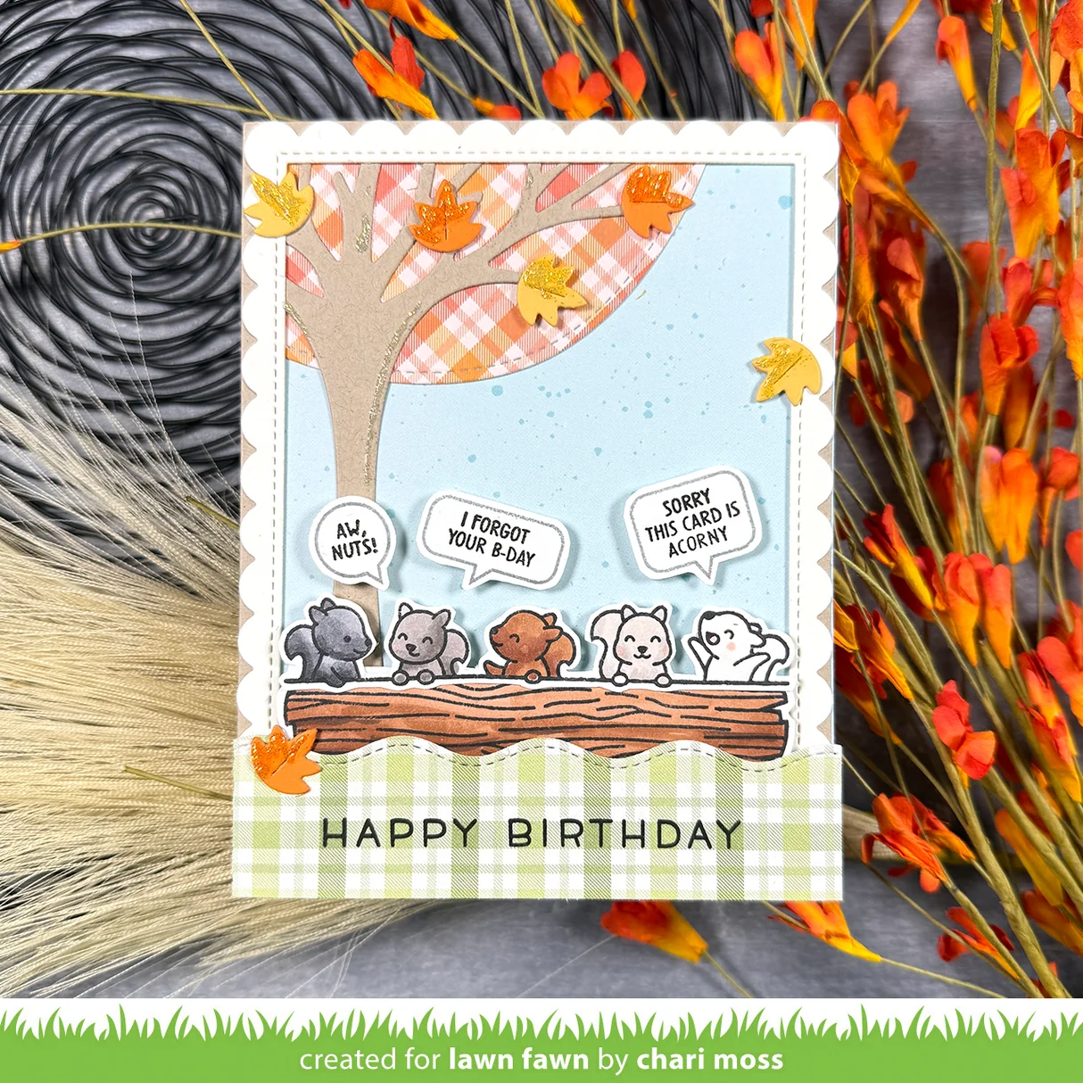 Lawn Fawn - Simply Celebrate: Squirrels Stamp, Die & Stencil Bundle
