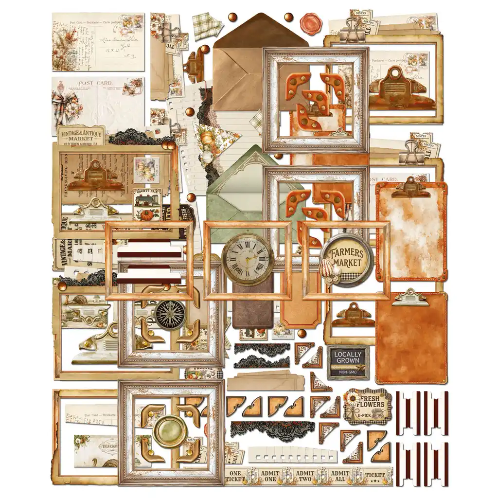 49 and Market - Season's Bounty - Die-Cut Ephemera & Frames