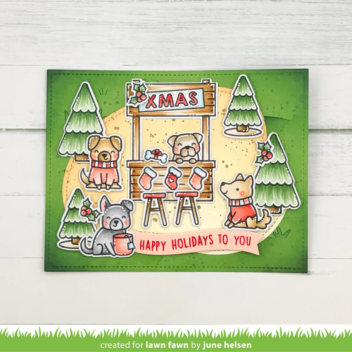 Lawn Fawn - Cozy Dogs Stamp, Die & Stencil Bundle