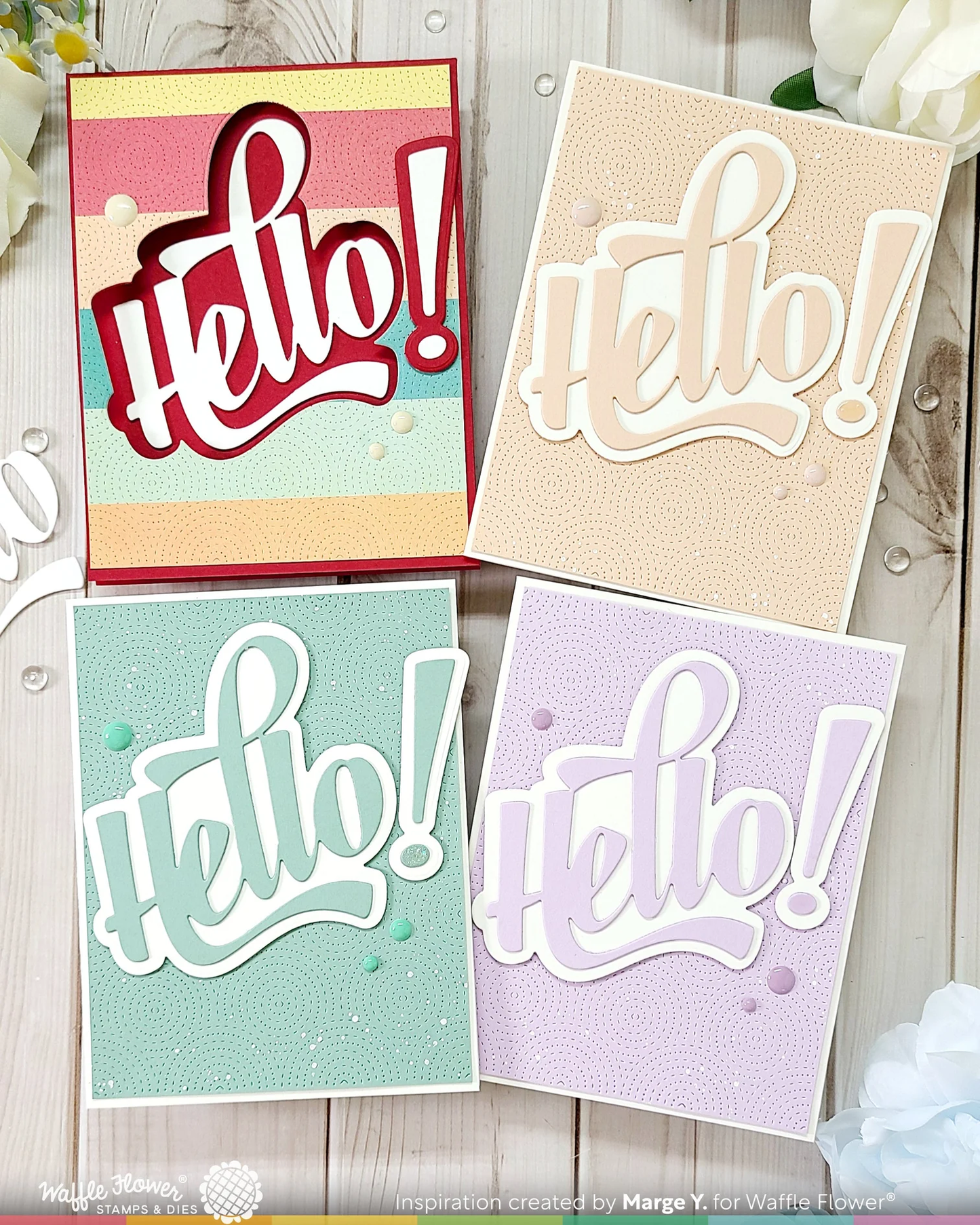 Waffle Flower - Waving Hello Die Set