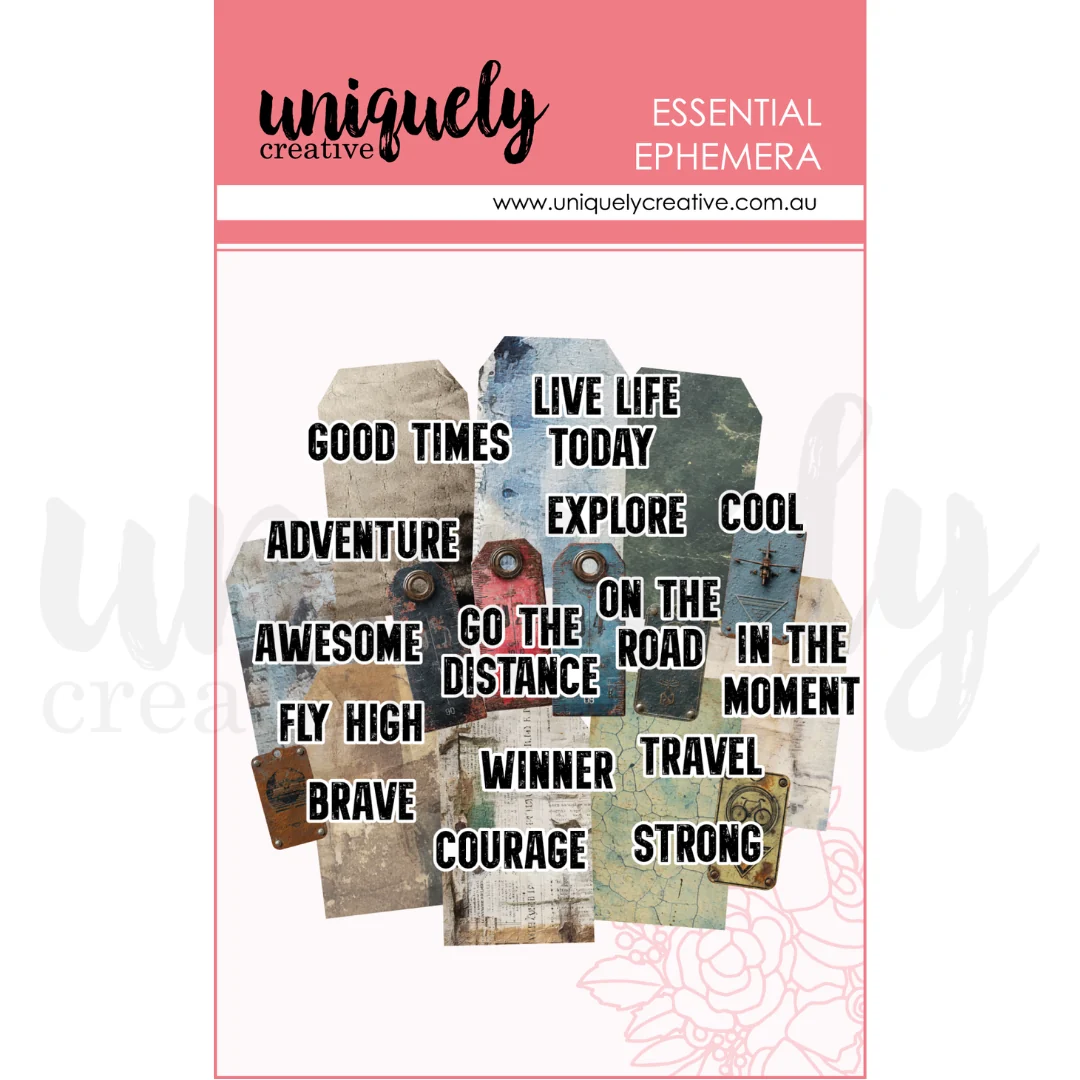 Uniquely Creative - Wings & Wheels - Grunge Tags & Titles Ephemera