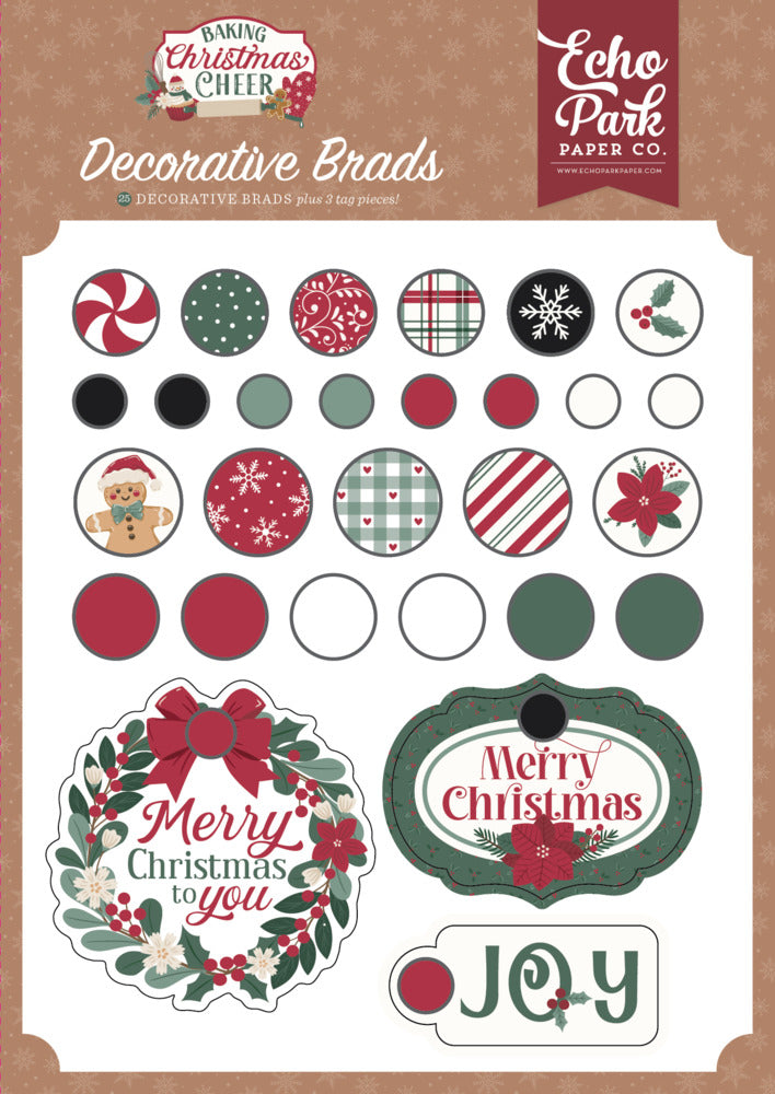Echo Park - Baking Christmas Cheer - Decorative Brads
