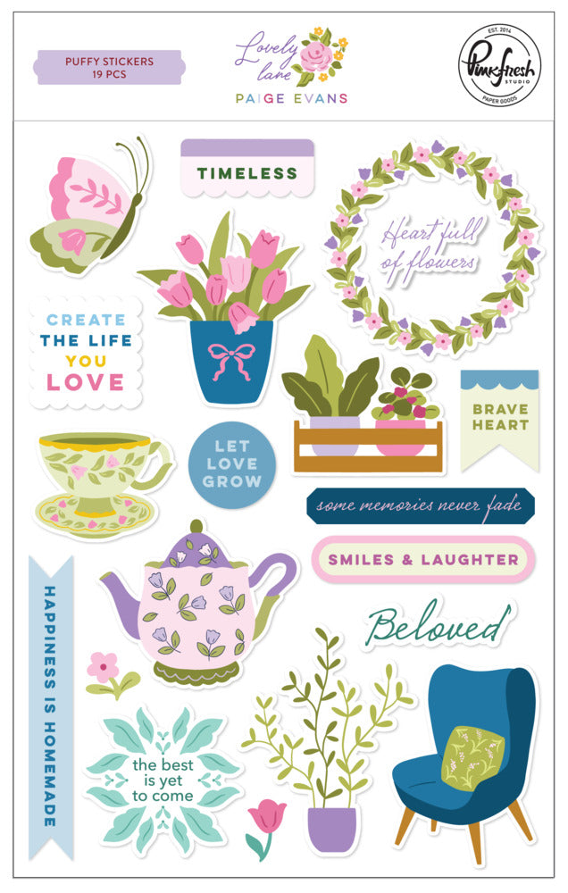 Pinkfresh - Lovely Lane - Puffy Stickers