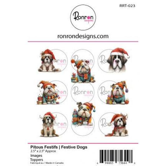 RonRon Designs - Toppers - Festive Dogs