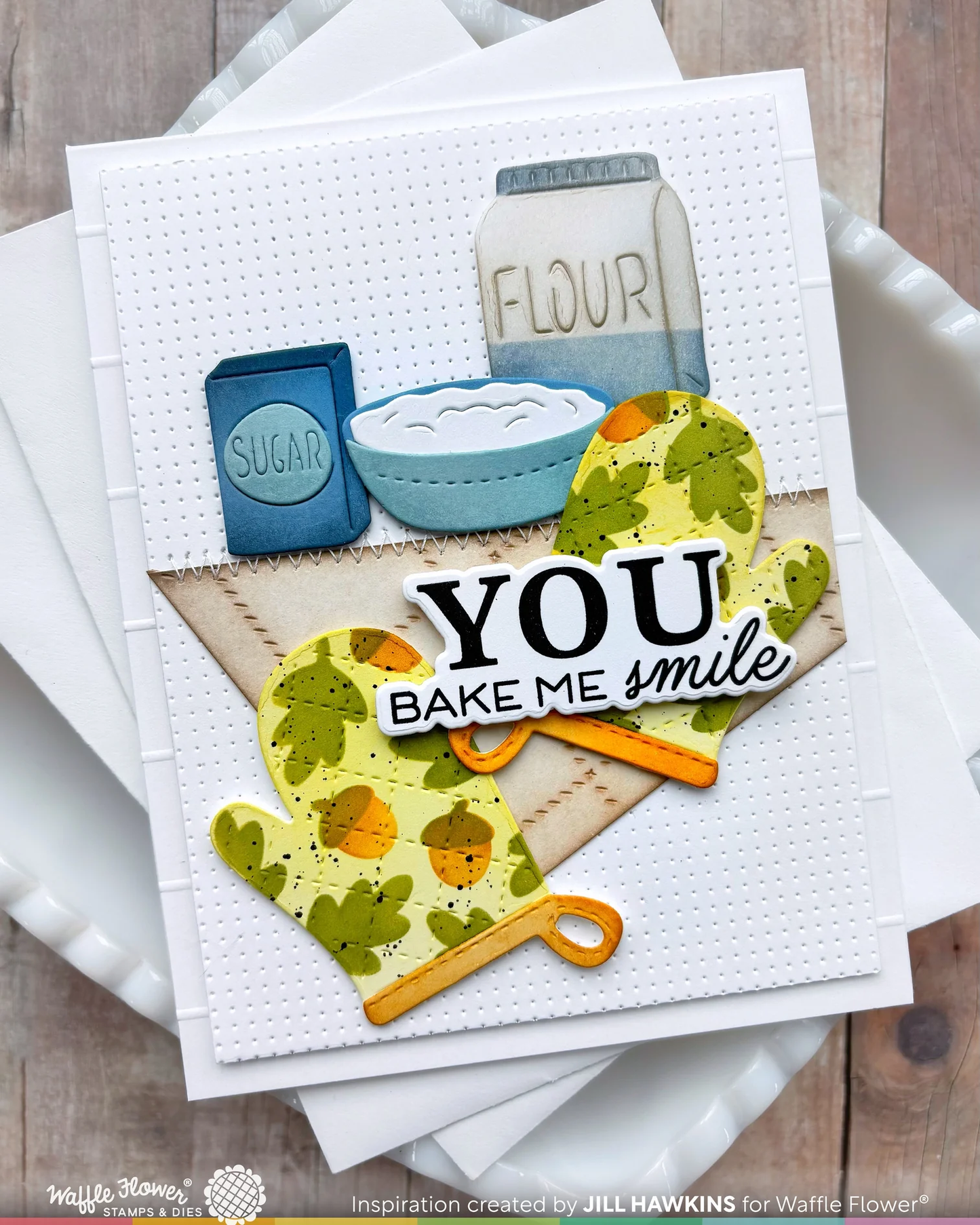 Waffle Flower - Baked with Love Sentiments Stamp & Die Bundle