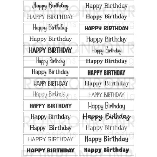 RonRon Designs - Stickers - Happy Birthday: White