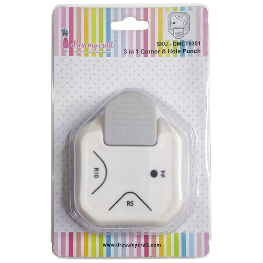 Dress My Craft - 3 in 1 Punch - Corner & Hole