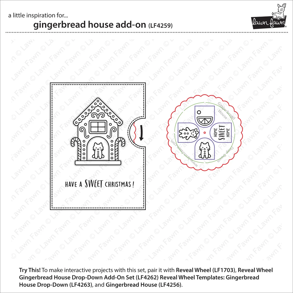 Lawn Fawn - Gingerbread House Add-on Stamp, Die & Stencil Bundle