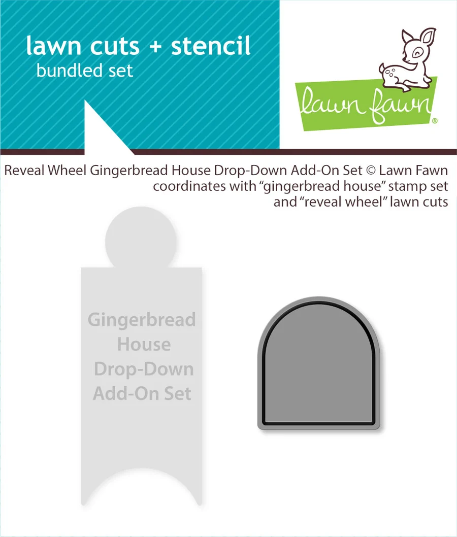 Lawn Fawn - Reveal Wheel Gingerbread House - Template & Drop Down Add-On Set