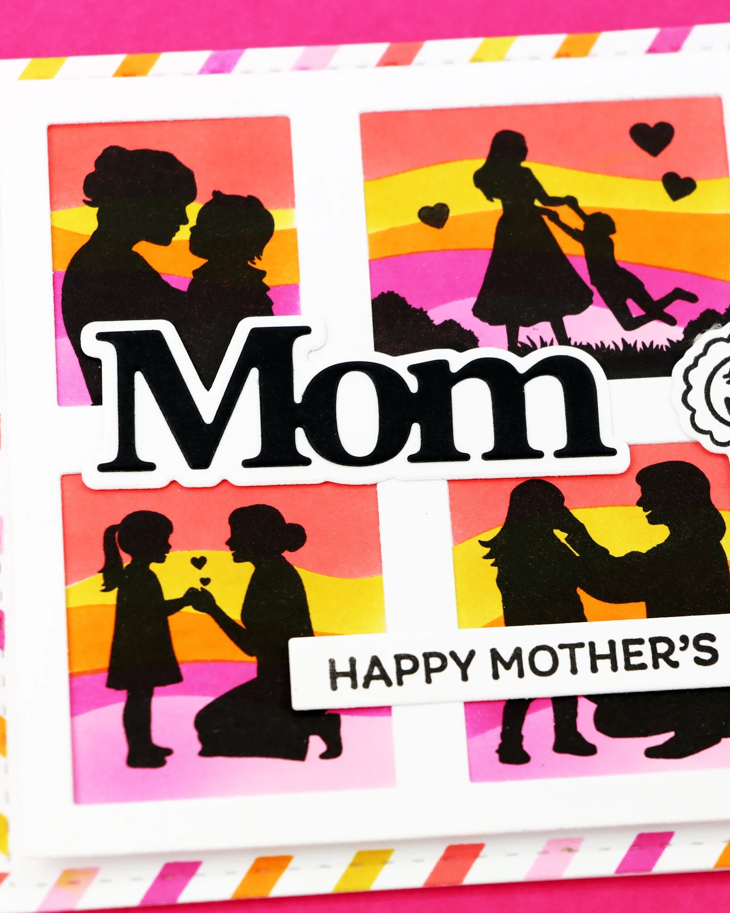 Waffle Flower - Postage Collage - A2 Wavy Lines Stencil Set