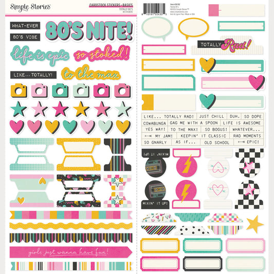 Simple Stories - Totally 80's - Cardstock Stickers: Basics
