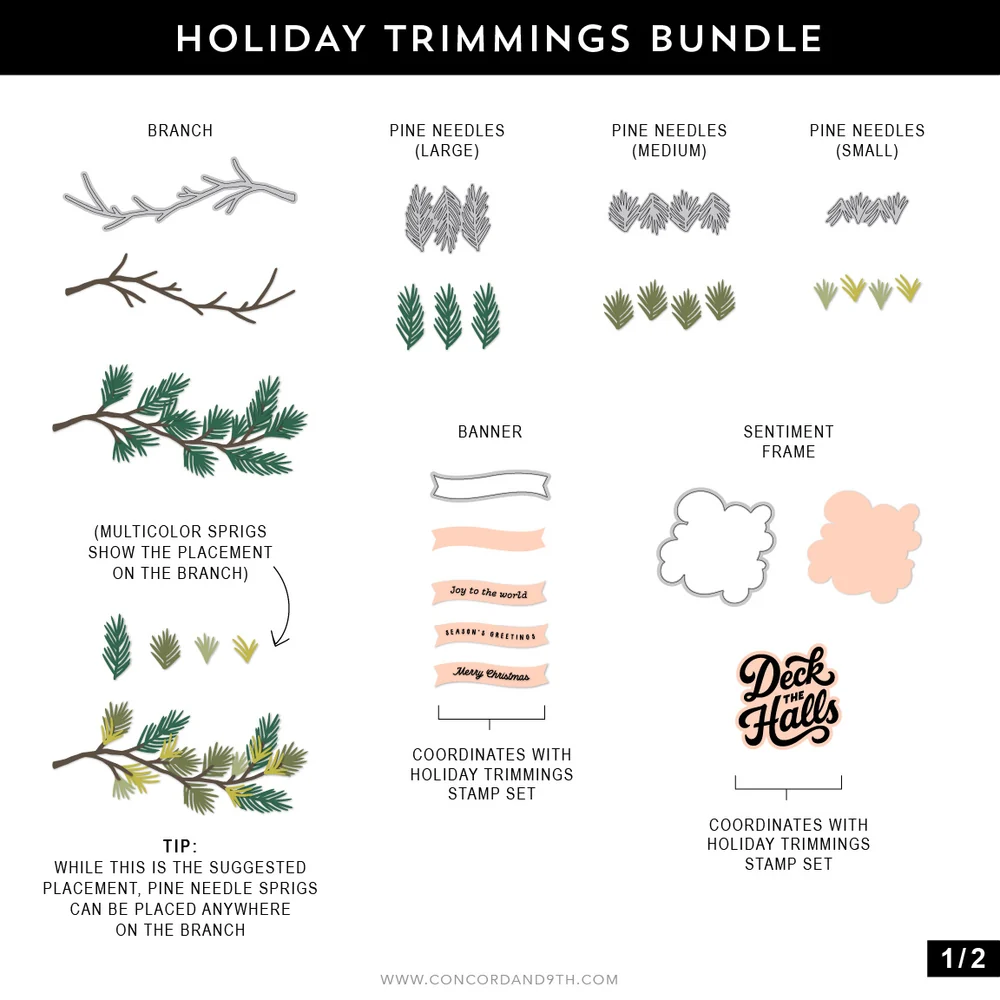 Concord & 9th - Holiday Trimmings Stamp & Die Bundle