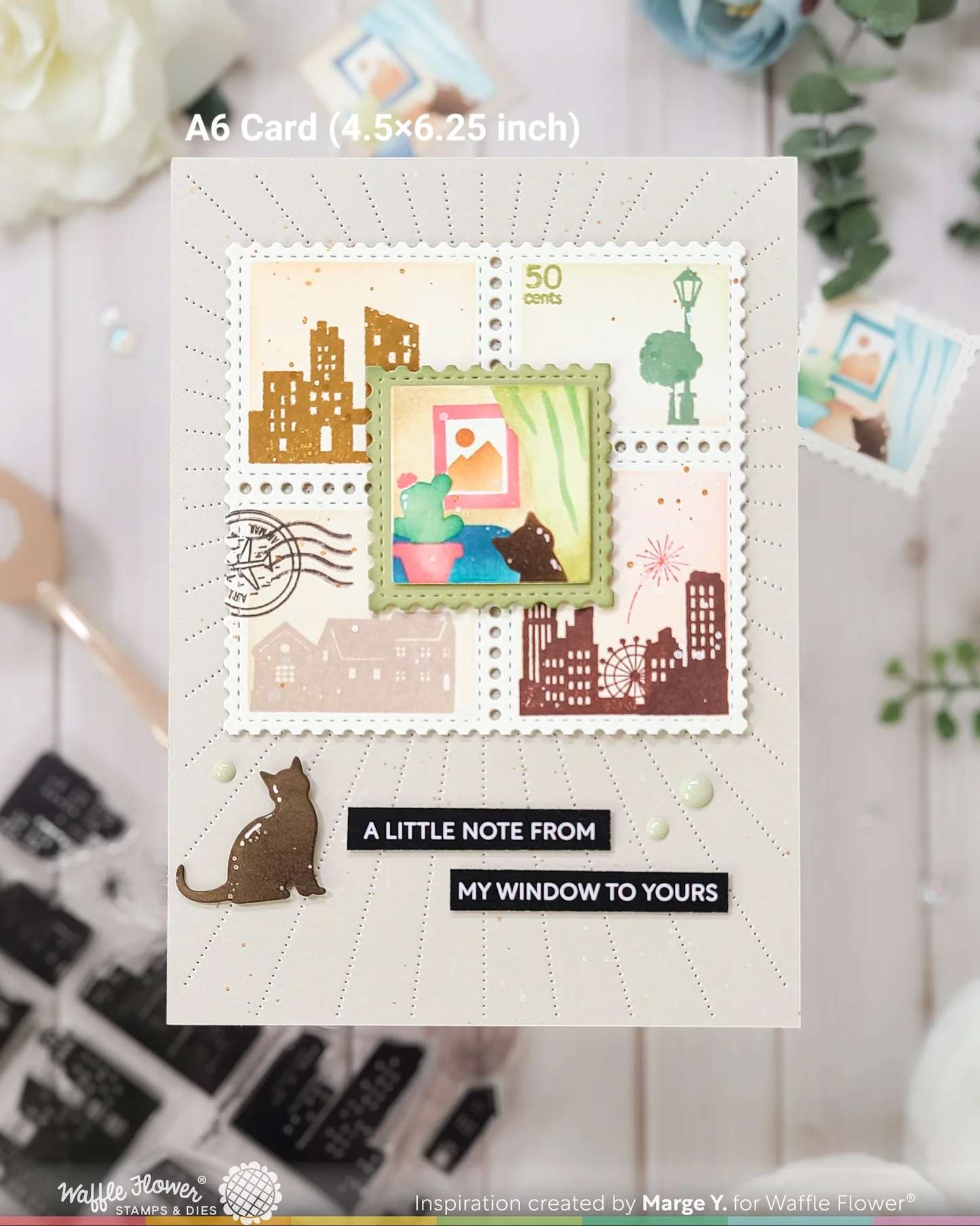 Waffle Flower - Square Collage - Home Stencil