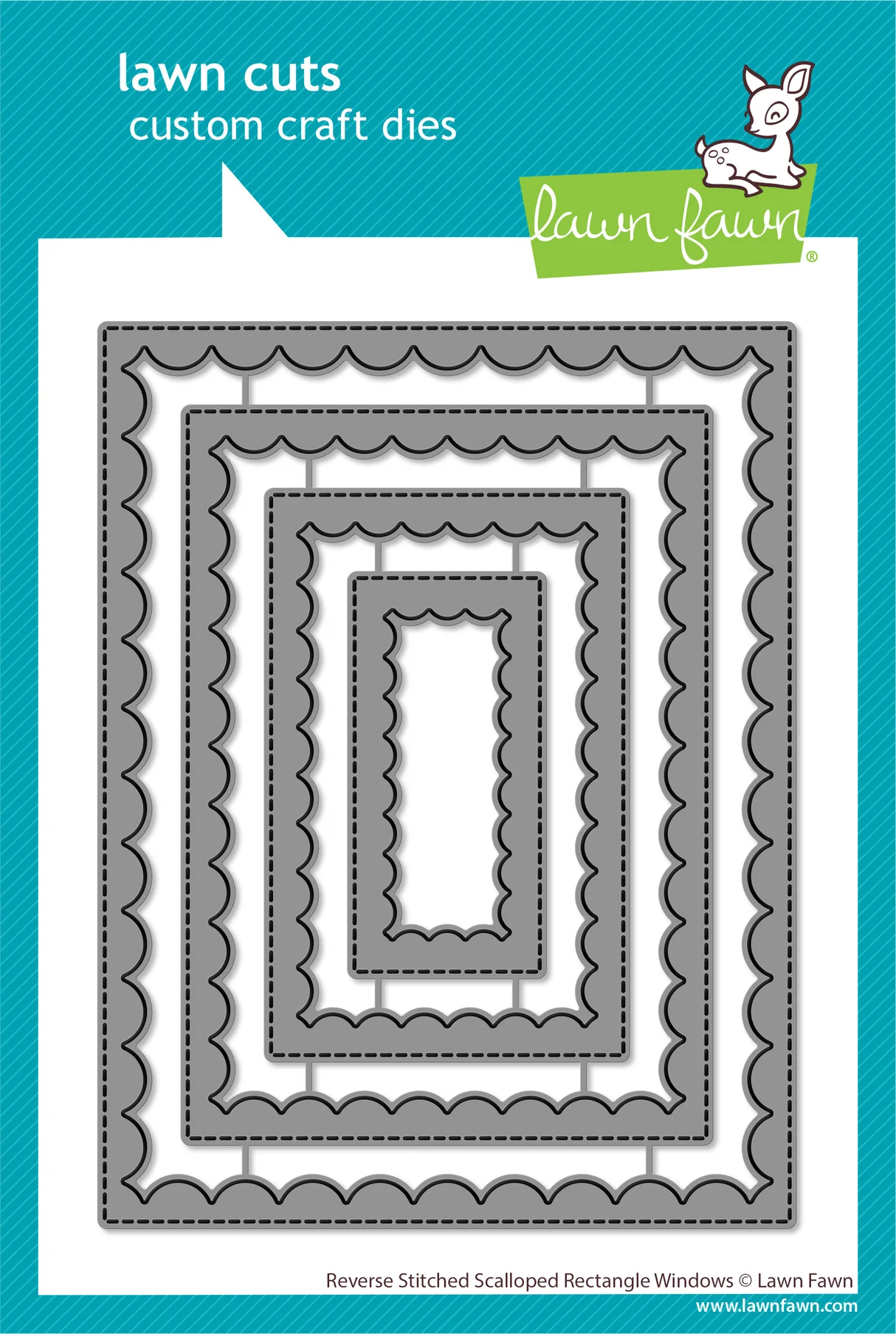 Lawn Fawn - Reverse Stitched Scalloped Rectangle Windows Die Set