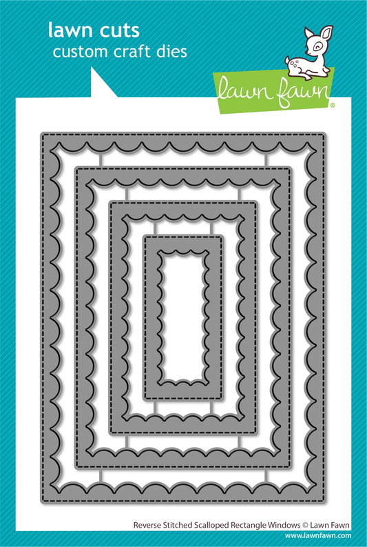 Lawn Fawn - Reverse Stitched Scalloped Rectangle Windows Die Set