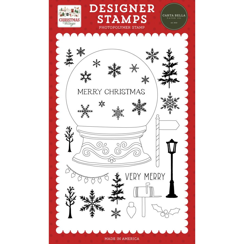 Carta Bella - Christmas Village - Build a Snowglobe Stamp & Die Bundle