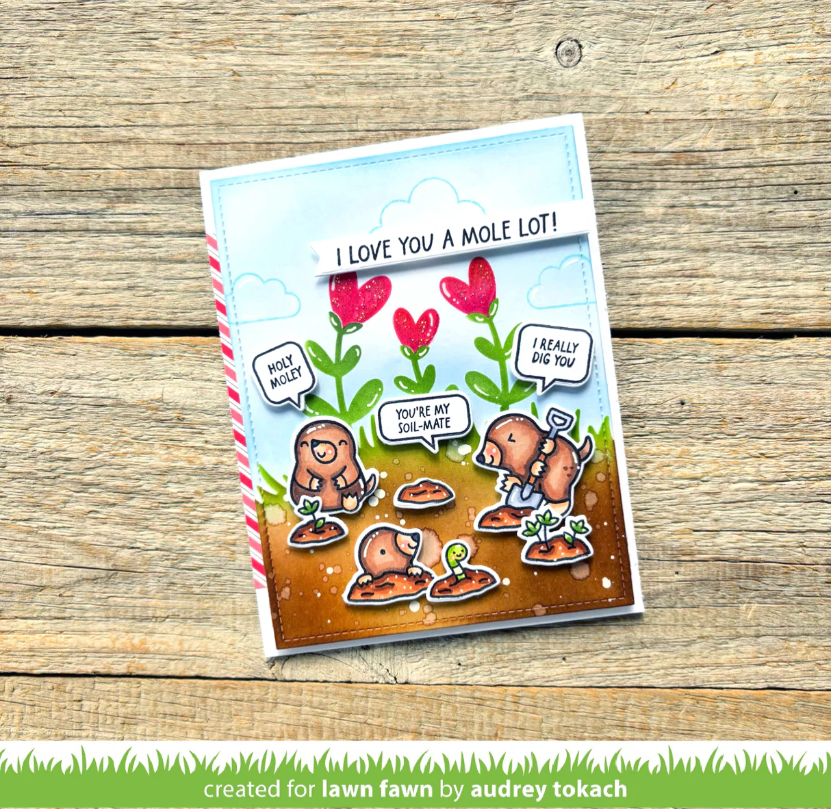 Lawn Fawn - A Mole Lot of Love Stamp, Die & Stencil Bundle