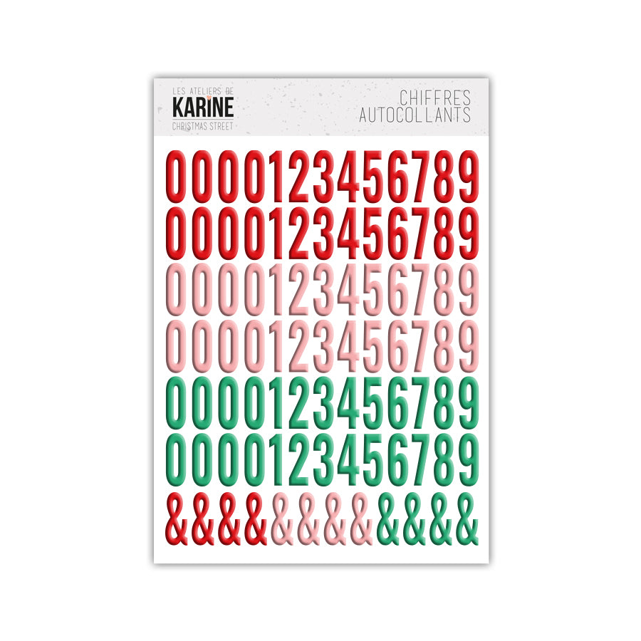 Les Ateliers de Karine - Christmas Street - Numbers Stickers