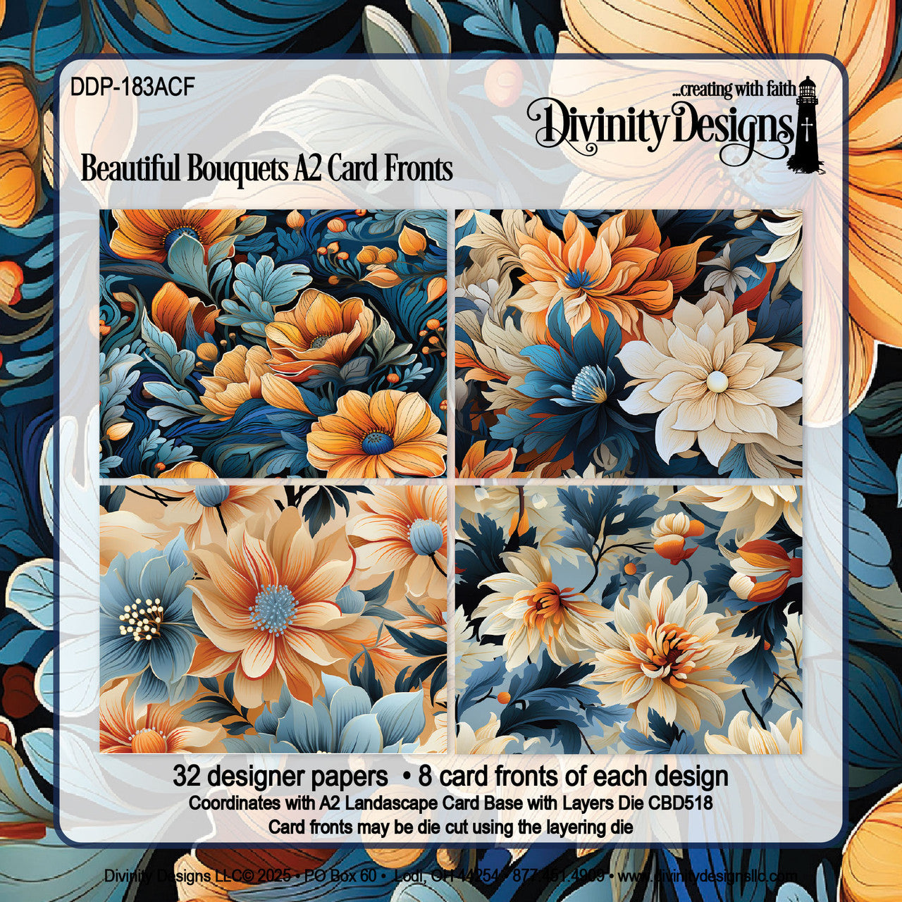 Divinity Designs - A2 Card Fronts - Beautiful Bouquets