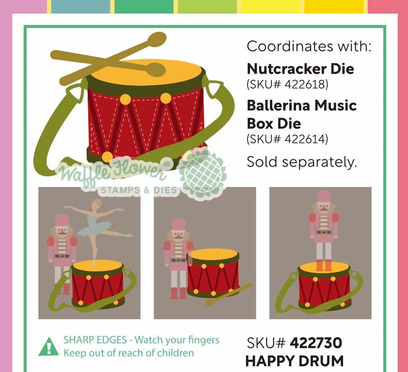 Waffle Flower - Happy Drum Die Set